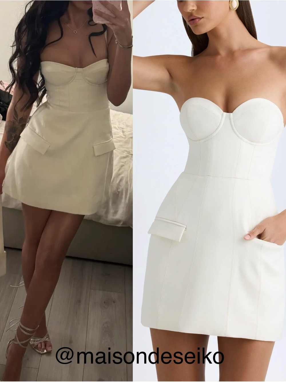 NWT Oh Polly Mini Dress White Arta Strapless Bustier Underwire size 4